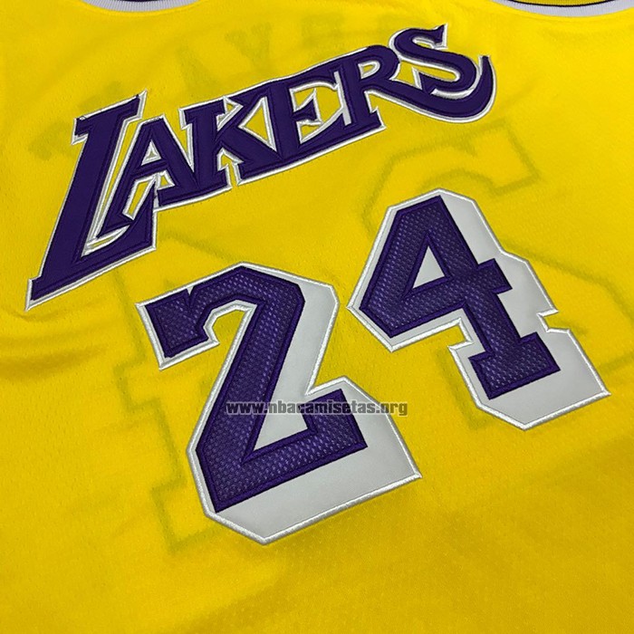 Camiseta Los Angeles Lakers Kobe Bryant NO 24 Amarillo
